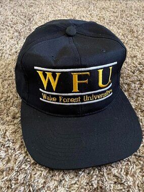 Vintage Wake Forest University Black Snapback The Game Hat
